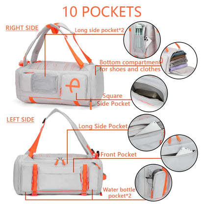 BE SMART 50L Extra Large Gym Backpack for Men, Big Gym Bag with Shoes Compartment, Waterproof Heavy Duty Duffel Bags, Men'S Workout Backpacks for Outdoor Sport,Hiking,Camping (XL)