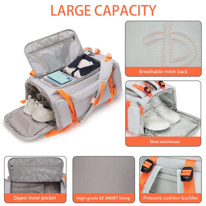 BE SMART 50L Extra Large Gym Backpack for Men, Big Gym Bag with Shoes Compartment, Waterproof Heavy Duty Duffel Bags, Men'S Workout Backpacks for Outdoor Sport,Hiking,Camping (XL)